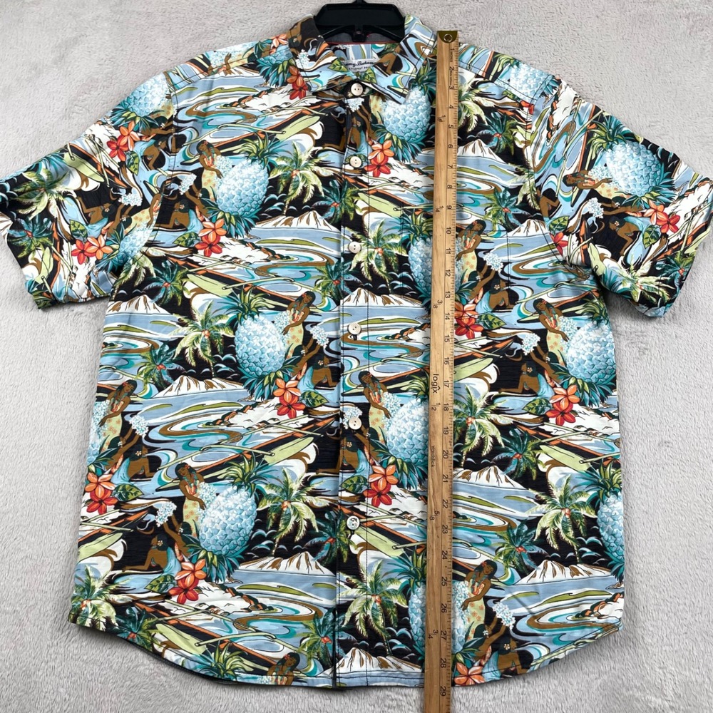 Tommy Bahama Coconut Point Hawaiian Shirt Mens Medium Hula Girl Tencel Button Up - Picture 5 of 8